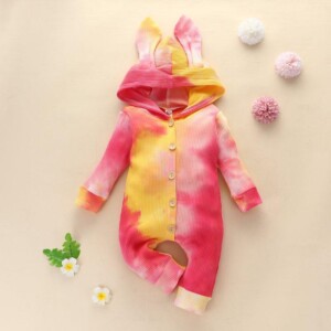 Tie Dye Hooded Jumpsuit for Baby Girl