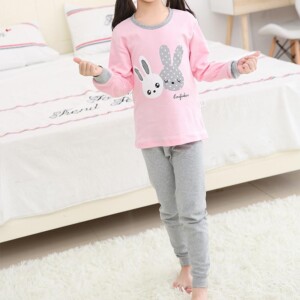 2-piece Rabbit Pattern Pajamas Sets for Toddler Girl