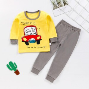 2-piece Cartoon Design Pajamas Sets for Toddler Boy