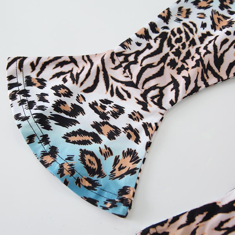 3-piece Solid Ruffle Bodysuit & Leopard Pants & Headband for Baby Girl