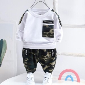 2-piece Camouflage Sweatshirts & Pants for Toddler Boy