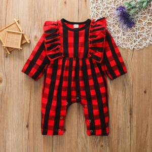 Plaid Ruffle Jumpsuit for Baby Girl