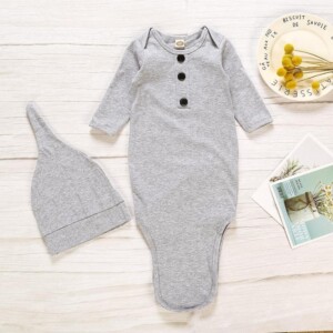 Solid Cotton Pajamas for Baby