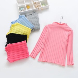 Solid Knit Long Sleeve T-shirt for Toddler Girl