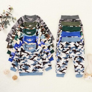 2-piece Camouflage Pajamas Sets for Toddler Boy
