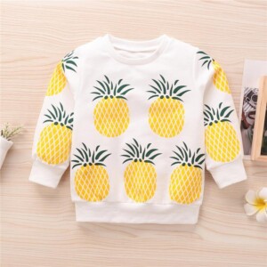 Pineapple Printed Round-neck Sweatshirt