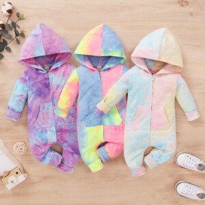 Tie Dye Hooded Jumpsuit for Baby