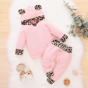 2-piece Leopard Pattern Suit for Baby Girl