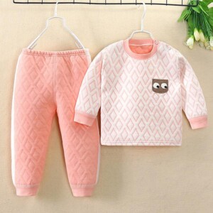 2-piece Plaid Thick Pajamas Sets for Toddler Girl