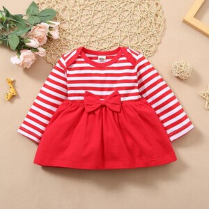 Stripes Pattern Dress for Toddler Girl