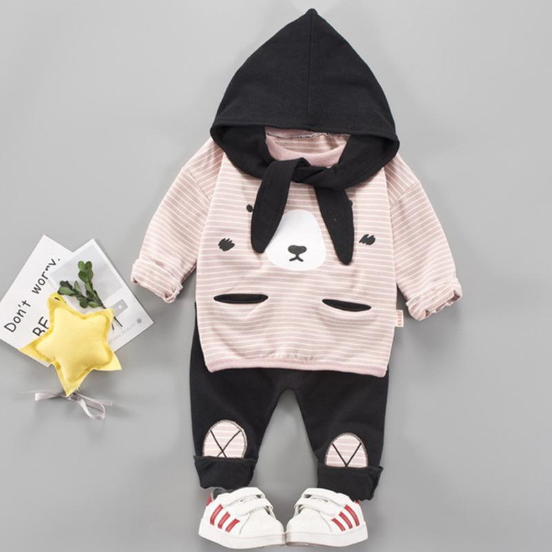 2-piece bear Pattern Tops & Pants for Toddler Girl
