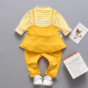 2-piece  Stripes Pattern Cute Suit for Toddler Girl