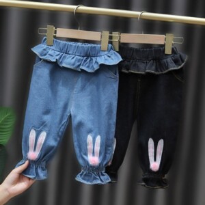 Rabbit Pattern jeans for Toddler Girl