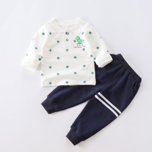 2-piece Dinosaur Pattern Shirt & Pants for Toddler Boy