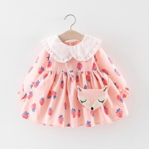 Strawberry Pattern Dress for Toddler Girl