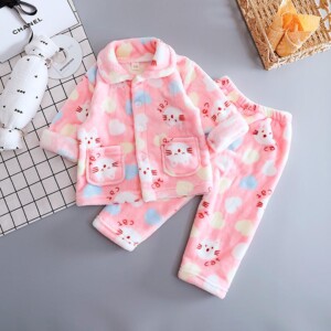 2-piece Flannel Pajamas Sets for Toddler Girl