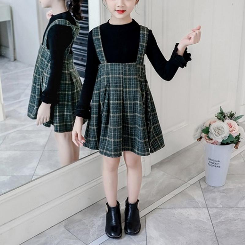 2-piece  Swester & Plaid Skirt for Girl