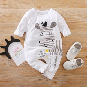 Zebra Stripe Print Jumpsuit for Baby Boy