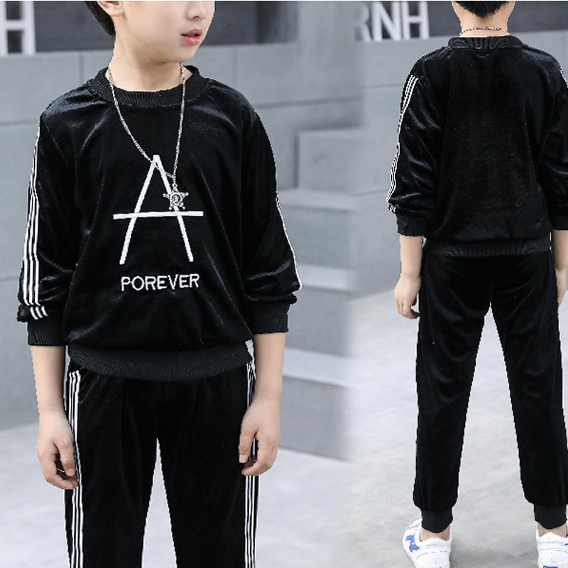 2-piece  Letter Pattern Pullover & Pants for Boy