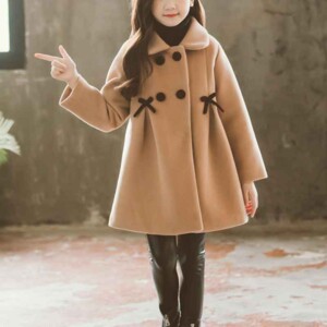 Bowknot Thick Duffle Coat for Girl
