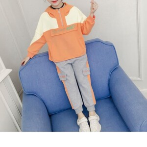 2-piece Color-block Suit for Girl