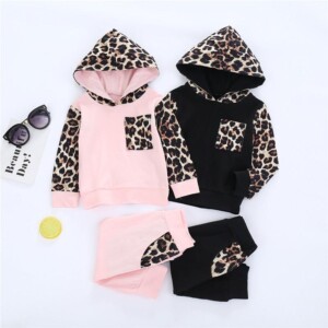 2-piece Leopard Hoodie & Pants for Baby Girl