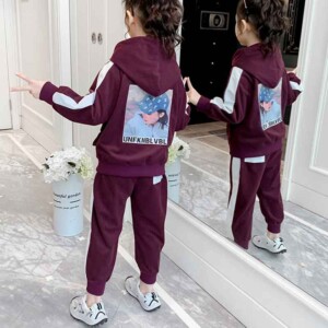 2-piece Cartoon Pattern Suit for Girl