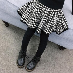 Houndstooth Pattern Skirt for Girl