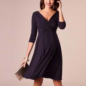 Cotton Solid Dress for Pregnant Mom