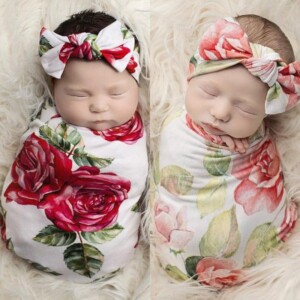 2-Piece Floral Wrapping Towel and Headband Set