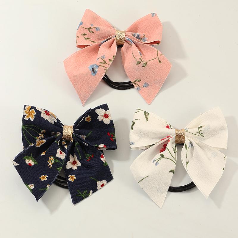 3-piece Floral Print Scrunchie Hair Rope for Girl