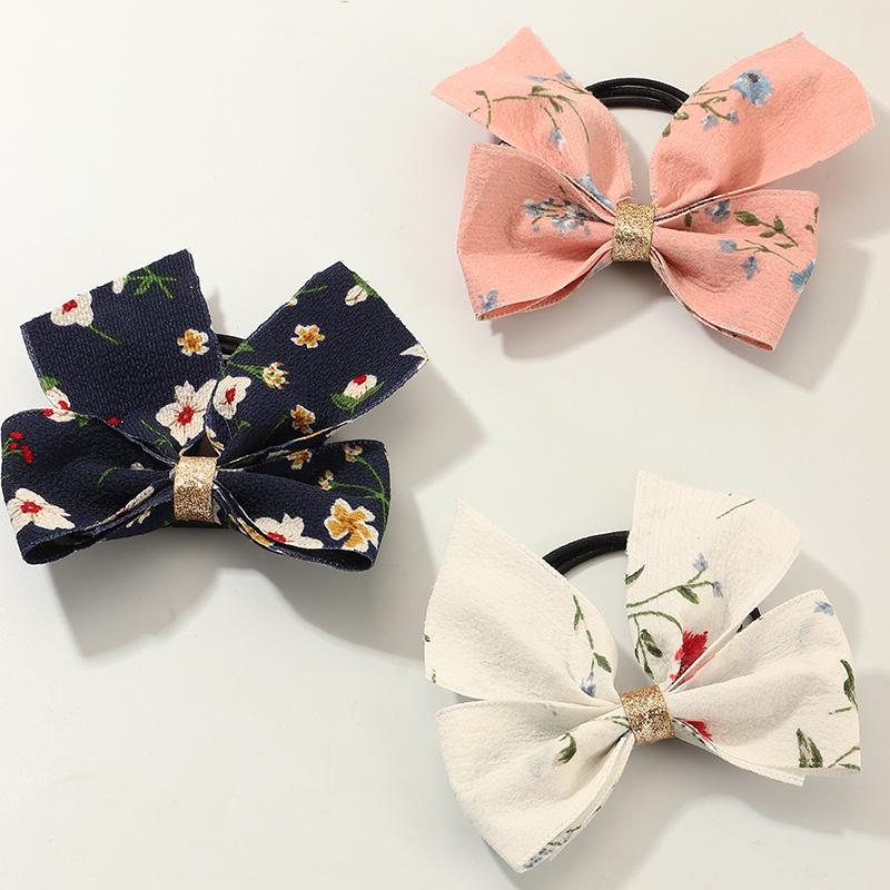 3-piece Floral Print Scrunchie Hair Rope for Girl