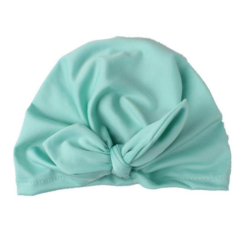 Solid Baby Turban with Bow Basin Children's Woolen Hat