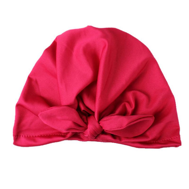 Solid Baby Turban with Bow Basin Children's Woolen Hat