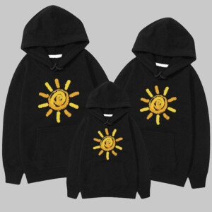 Sun Pattern Hoodie for Whole Family