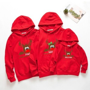 Christmas Cartoon Design Hoodie for Whole Family