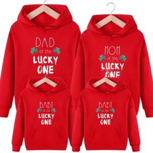 Letter Pattern Hoodie for Whole Family