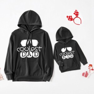 Letter Pattern Hoodie Dad Baby Clothes