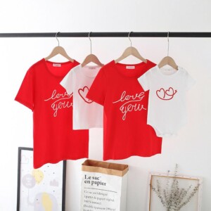 Letter Pattern T-shirt for Whole Family
