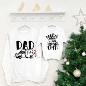 Letter Pattern Sweatshirts Dad Baby Clothes