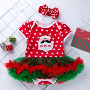 2-piece Cartoon Romper-skirts and Headband Sets for Baby Girl