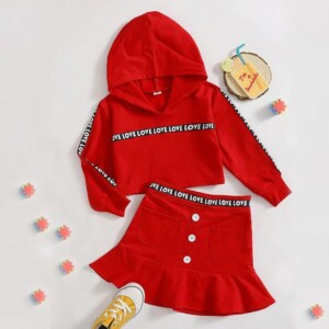 2-piece Hoodie & Skirts for Toddler Girl