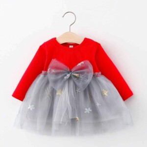 Star Pattern Dress for Baby Girl