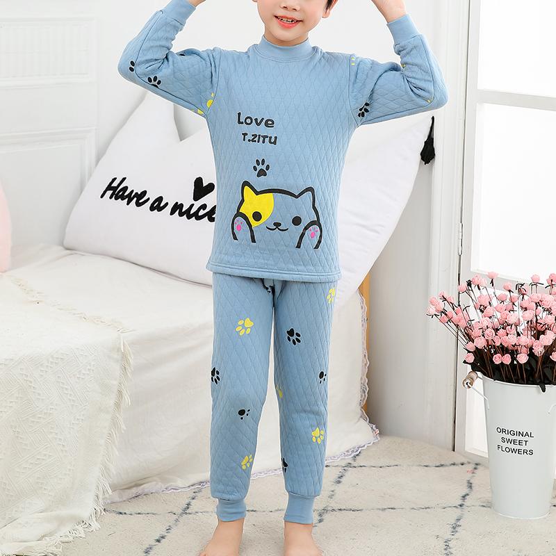 2-piece Cartoon Design Thick Pajamas Sets for Boy