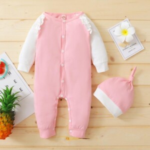 2-piece Ruffle Jumpsuit & Hat for Baby Girl