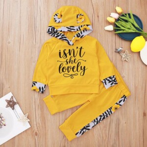 2-piece Letter Pattern Hoodie & Pants for Baby Boy
