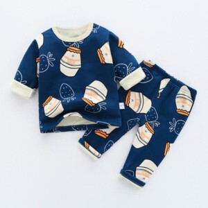 2-piece Fleece-lined Pajamas Sets for Toddler Boy