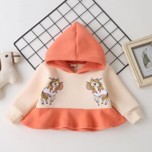 Unicorn Pattern Hoodie for Baby Girl