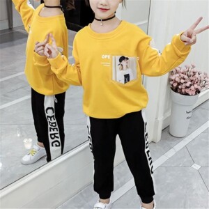 2-piece Letter Pattern Suit for Girl