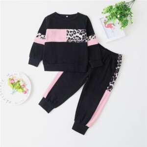 2-piece Leopard Sweatshirts & Leopard Pants for Toddler Girl